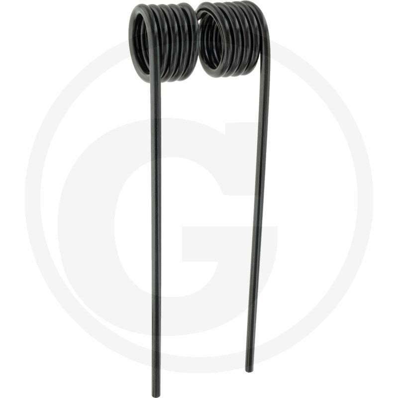 2x Granit Pick-Up Tine Outer RP 205, black steel coil tine for lawn mower blades.