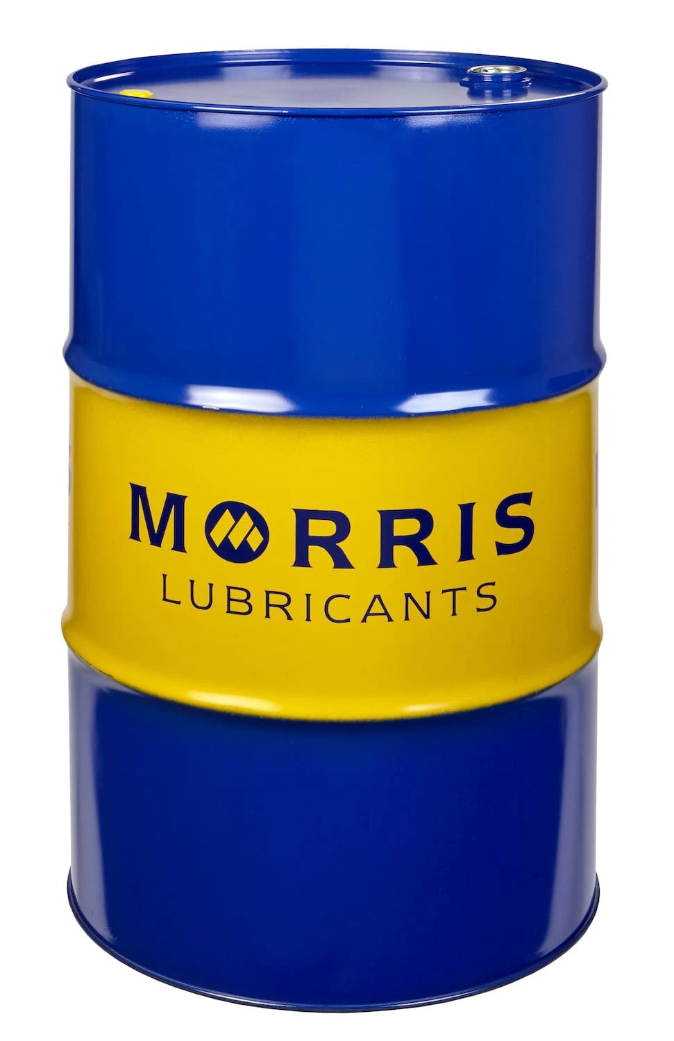Morris Versimax HD4 15W-40 UTTO engine oil drum, blue and yellow Morris Lubricants barrel