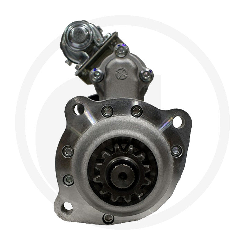 Prestolite gear reduction starter motor, 24V, 7.5kW, metallic gray housing with pinion gear visible