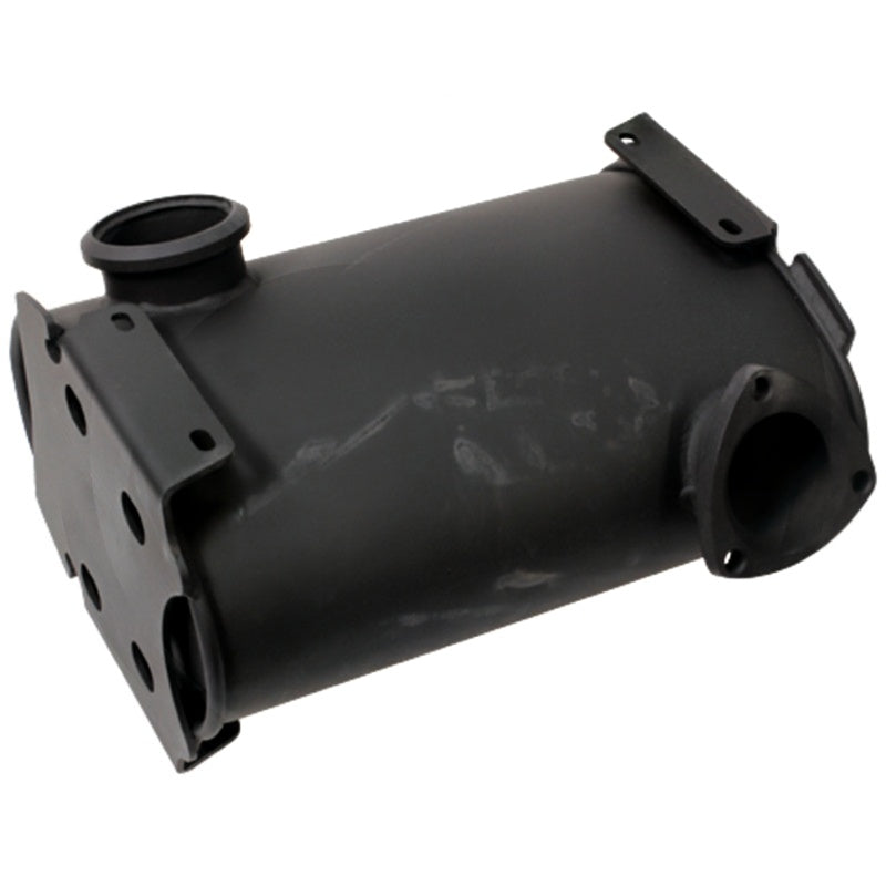 GRANIT machinery exhaust silencer for Fendt Farmer 409–412 tractors, black cylindrical muffler with mounting flanges.