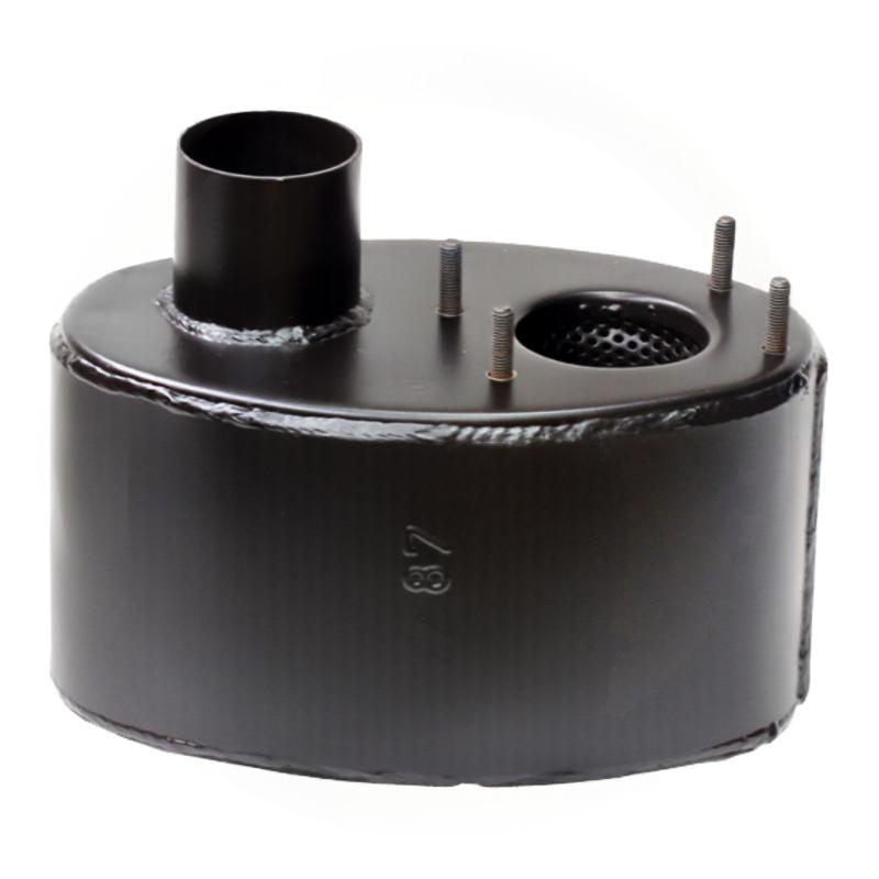 Granit machinery exhaust silencer for Massey Ferguson 1007/3070, black cylindrical muffler with outlet pipe
