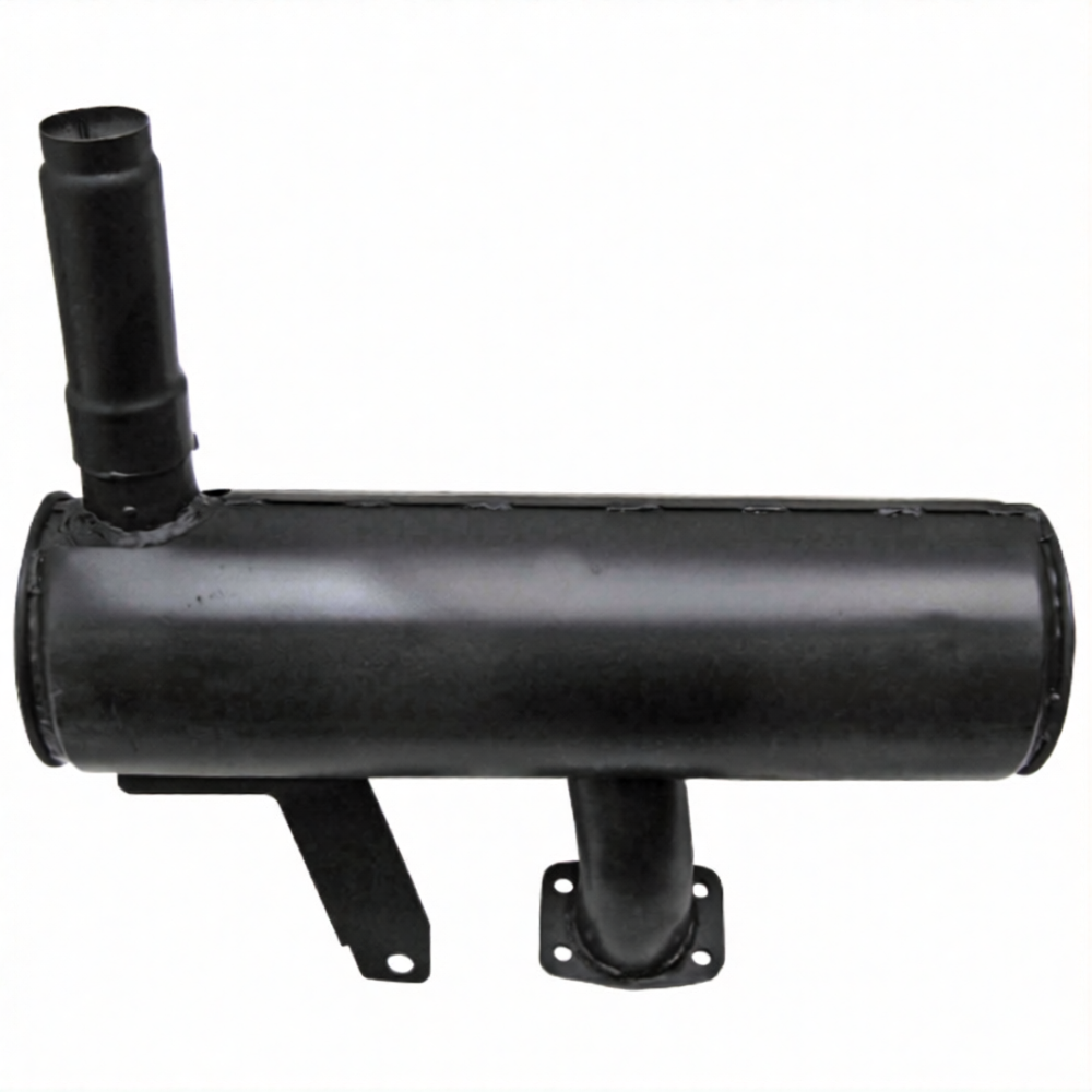 GRANIT exhaust silencer for Ford 5610/6610 and New Holland TS80/TS90, black metal muffler with mounting brackets