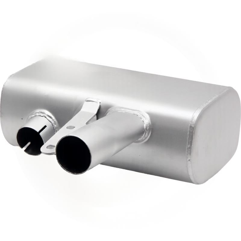 Silencer for New Holland TT50 TT55 TT65 TT75 tractors by GRANIT; dual-outlet metal muffler.