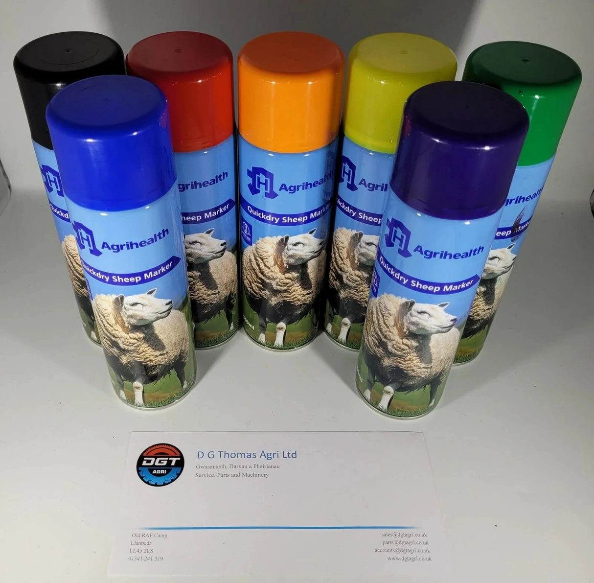 Sheep Marker spray cans by Agrihealth, BLUE 500ml, quick-dry livestock marking, set of 7