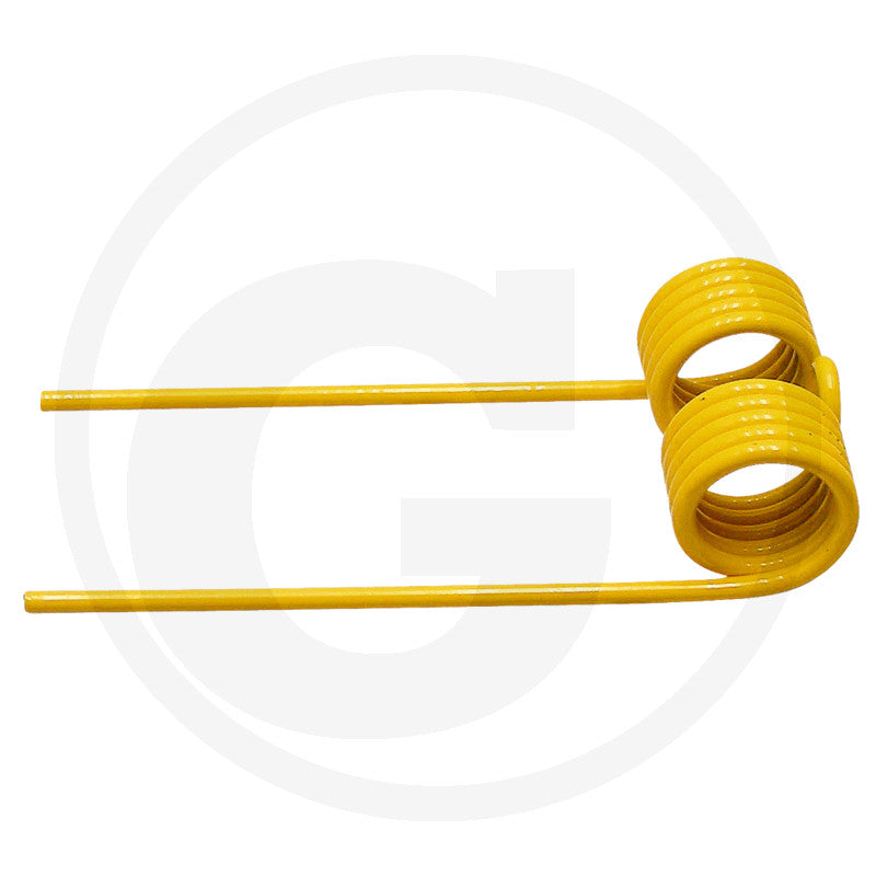 Pick-up Tine 5.3 x 72 x 170mm, yellow coil spring with two long straight tines