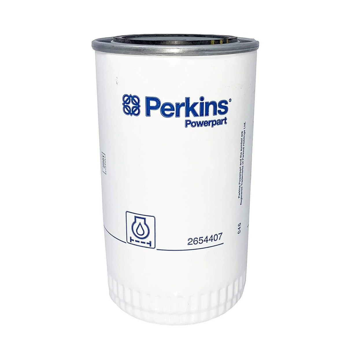 Perkins oil filter 2654407, white canister, for 1000/1100 and 4.236 diesel engines