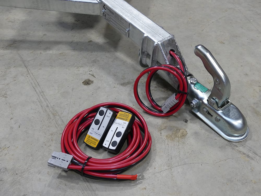 Chapman BT500 ATV Bale Transporter trailer with electric winch and red wiring, galvanized steel frame