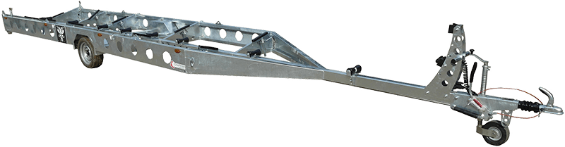 Chapman GT920 Cornish Pilot Gig boat trailer, twin-axle, hot-dip galvanised