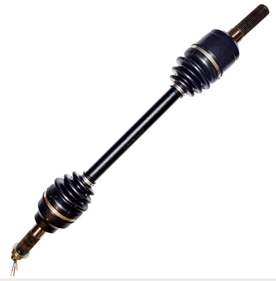 CV driveshaft, black steel with rubber-boot CV joints, for Kawasaki Mule Pro-DX rear right