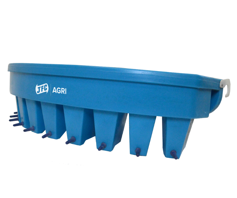 JFC Agri blue 10-teat lamb feeder with 10 x 2L capacity, gate or fence mount.