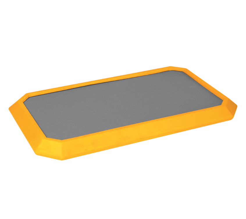 JFC Agri large personnel footbath with orange frame and gray foam pad insert