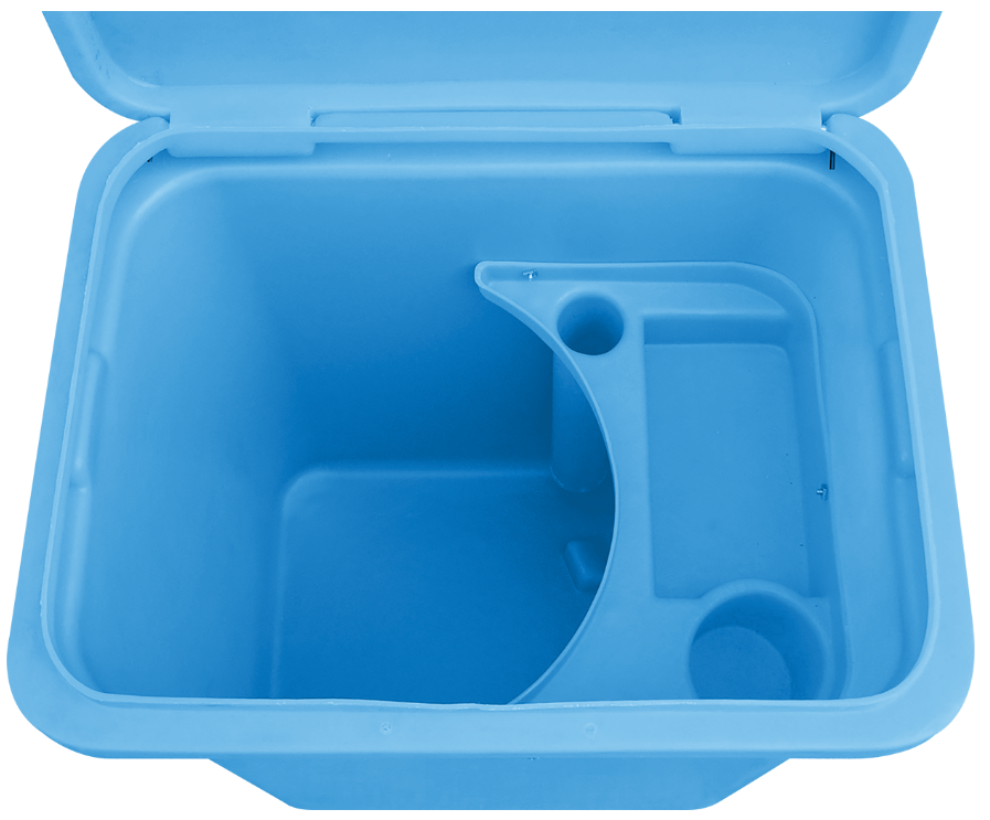 JFC AI Bin light blue plastic storage bin with lockable removable shelf for agriculture AI equipment storage