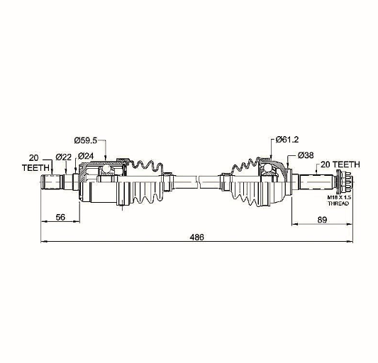 Hyper CV shaft complete front-right drive shaft for Suzuki KingQuad 400 4WD LTA-F400F/LT-F400F (2008–2017)