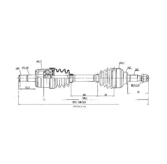 CV shaft complete by Hyper for Honda TRX450 Foreman front-right (1998–2004)