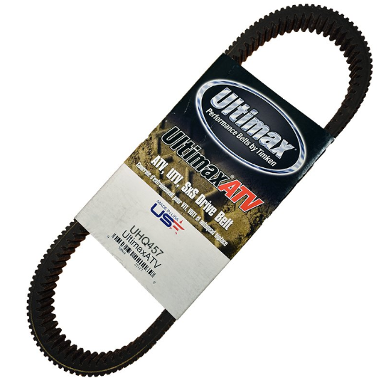 Ultimax UHQ457 CVT drive belt for Polaris Ranger/RZR/ACE/Sportsman 570; black ribbed belt in packaging