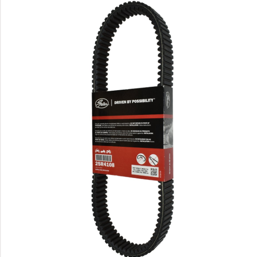 Gates G-Force Redline CVT drive belt 25R4108 for Polaris Ranger/ACE/RZR (2016–2022), black ribbed belt