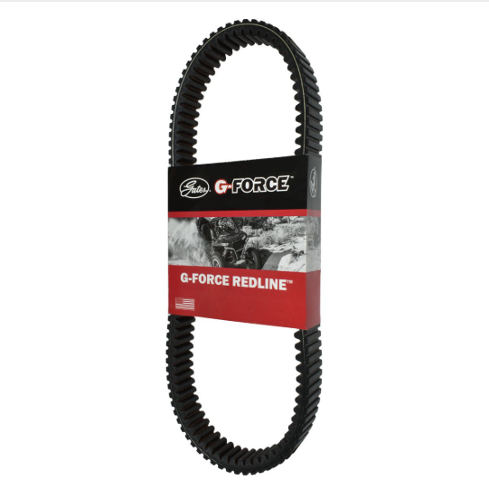 Drive belt Gates G-Force Redline CVT 49R4266; black toothed belt on red packaging