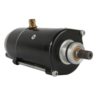Starter motor for Honda ATC200E/ATC200M/TRX200 Fourtrax, black metal housing with splined drive shaft
