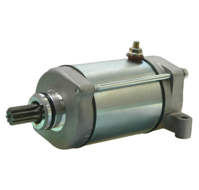 Starter motor for Yamaha Kodiak/Grizzly/Wolverine/Rhino ATV models, metallic silver
