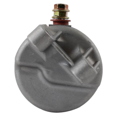 Starter motor end housing in metallic gray with threaded stud and nut for Honda TRX350D Fourtrax