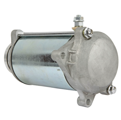 DGT Agri starter motor, metallic silver finish, for Kawasaki KLT200/KLT250 Prairie and KZ200/KZ250.
