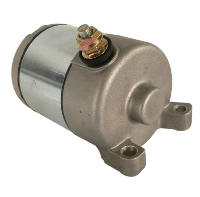 Starter Motor by DGT Agri for Honda TRX450ER Sport ATV, silver housing with mounting ears