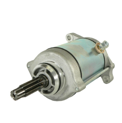 DGT Agri starter motor for Suzuki DR650SE, Arctic Cat 454/500 Bearcat, Massey Ferguson 500; silver body, teal housing