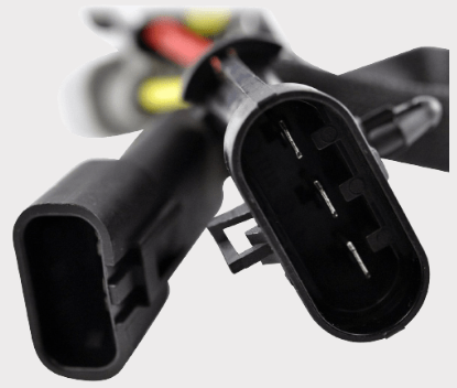 REVOLT regulator/rectifier by DGT Agri, black two-pin automotive-style plug