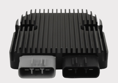 DGT Agri REVOLT regulator/rectifier with black heatsink and dual connectors