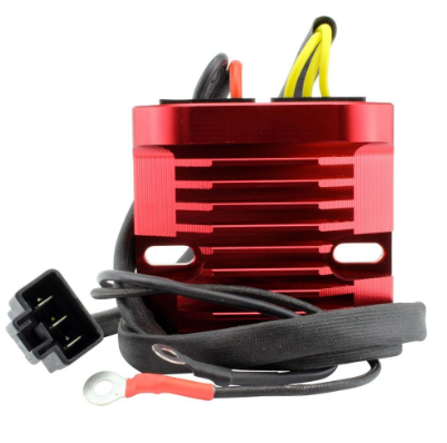 Stator & Aluminium MOSFET Regulator Rectifier Kit for Honda VFR800 Interceptor, red aluminium heatsink, DGT Agri