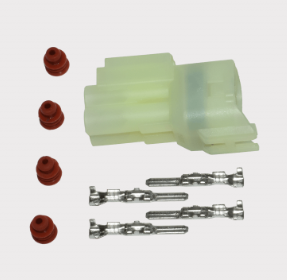 DGT Agri regulator rectifier for Honda CRF250X with green plug housing, 4 red seals, and 4 metal terminals