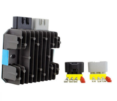 DGT Agri 65A MOSFET Voltage Regulator with black heat sink and ATV connectors