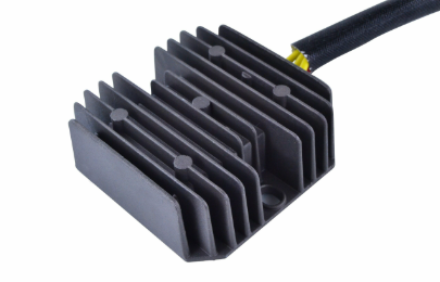 Regulator rectifier for Polaris Outlaw 110 / Sportsman 110 / RZR 170 Youth ATV; black finned heatsink, wiring harness