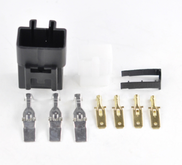MOSFET Regulator Rectifier for CFMoto CF500 ATV by DGT Agri; black housing, 8 terminals (4 silver, 4 gold)
