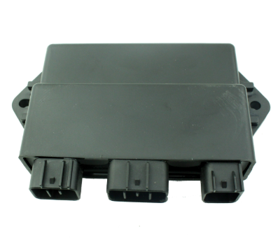 Black plastic Performance CDI Module for Yamaha YFM450 Grizzly / Kodiak ATV, by DGT Agri, 2004–2007, with 3 connectors