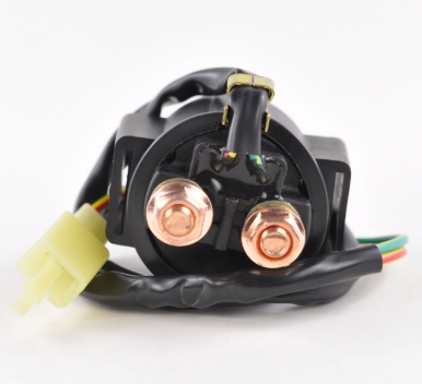 Starter Solenoid; black housing with copper posts and yellow connector