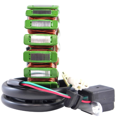 Generator Stator for Polaris Outlaw ATV with stacked green coils and copper windings
