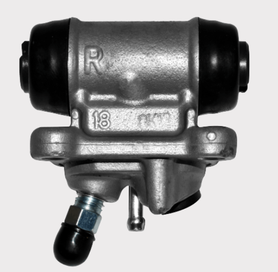 Brake cylinder FRH for Honda TRX300 2WD, silver aluminum body with black end caps and bleed valve