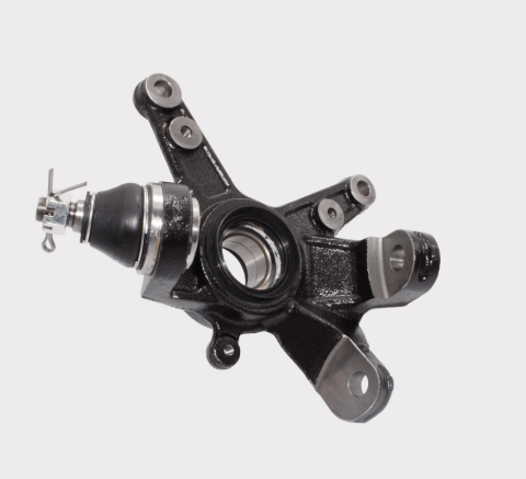 Steering knuckle for Honda TRX500/680 by DGT Agri, black metal.