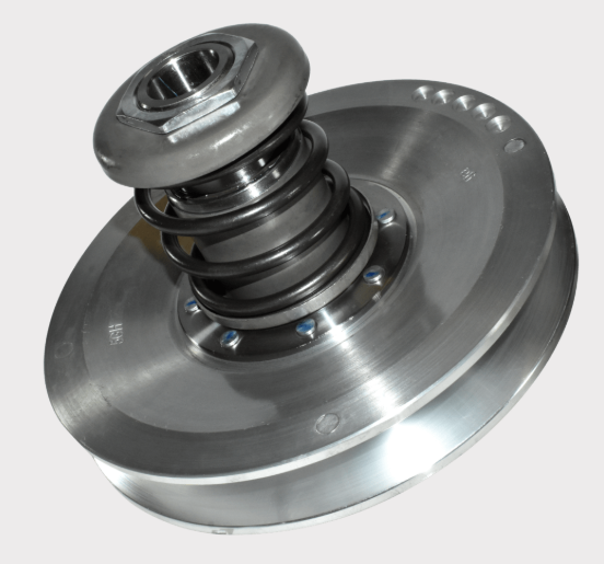 Secondary clutch for Yamaha Kodiak, Grizzly, Rhino and Wolverine ATVs; silver metal finish