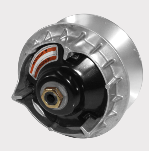 Clutch housing for CF Moto CF450/CF500 by DGT Agri, silver outer housing with black center and brass nut