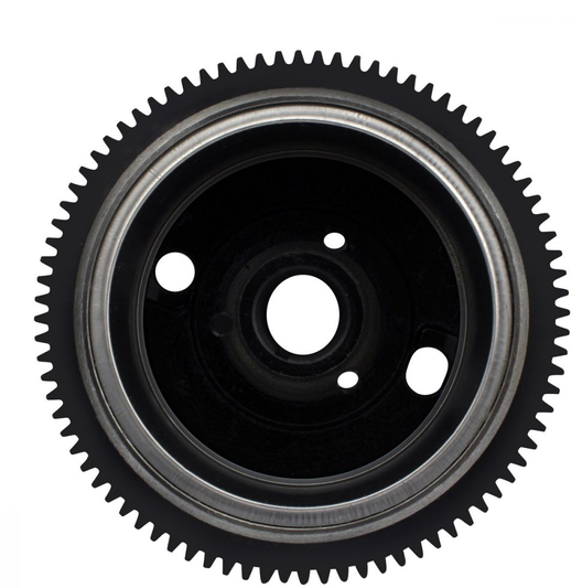 Flywheel by DGT Agri for Polaris Ranger/Sportsman/RZR 800, black steel gear with toothed outer ring design