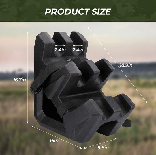 Gun Holder Rack - Universal UTV, black plastic by DGT Agri with multi-slot gun slots