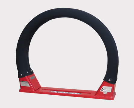 LifeGuard CPD & Mounting – Trax, red base with black padded curved guard, DGT Agri.
