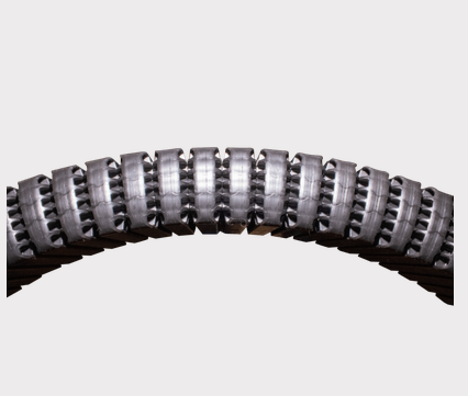 LifeGuard CPD & Mounting - Trax track segment, curved rubber tread, gray