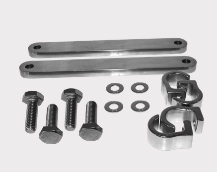 DGT Agri Mounting Kit Standard – Trax QuadGuard, metal silver finish: 2 mounting bars, 4 bolts, 6 washers, 2 U-clamps