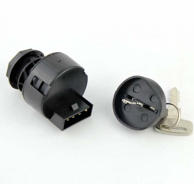 Ignition Key Switch 2-Position for Polaris Magnum/Ranger/Scrambler/Sportsman, black plastic with keys, DGT Agri