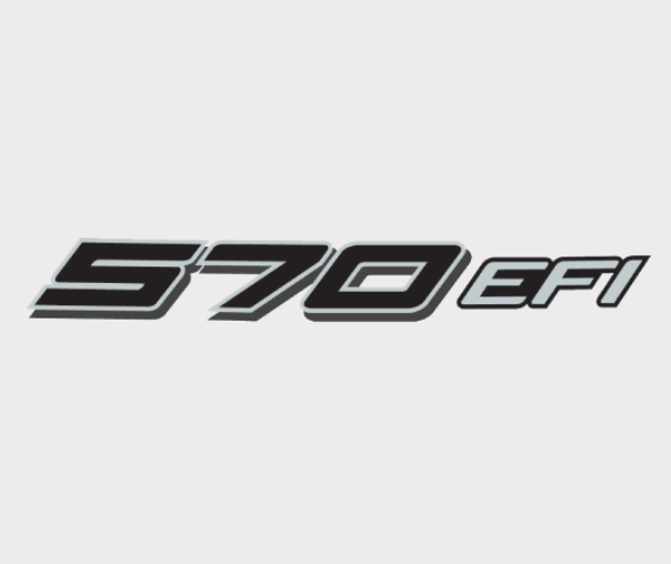 Sticker hood left-hand for Polaris Ranger 570 EFI decal by DGT Agri, black with white outline.