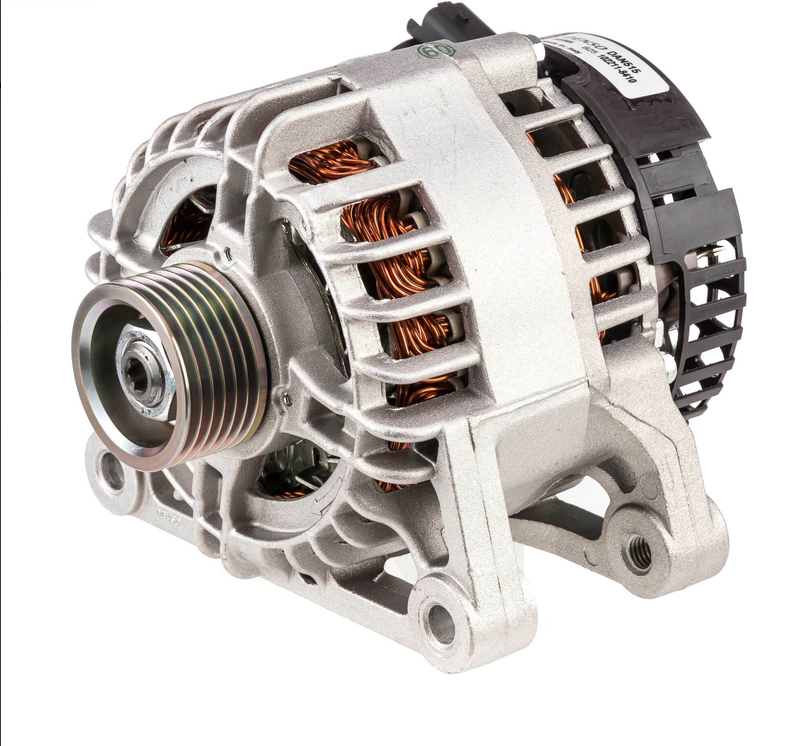 Denso machinery alternator, 14V 90A, for Citroën, Peugeot, Mitsubishi; aluminum housing with pulley