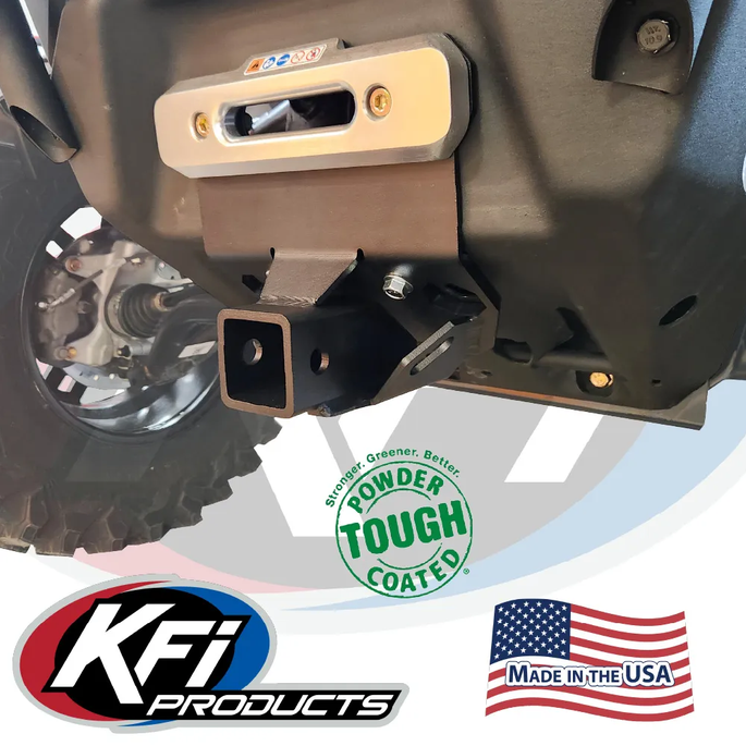 KFI front lower receiver hitch for Can-Am Defender HD11, powder-coated steel, square hitch tube